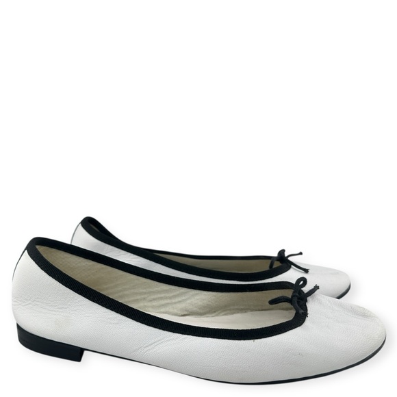 Repetto Paris White Leather Ballet Flats